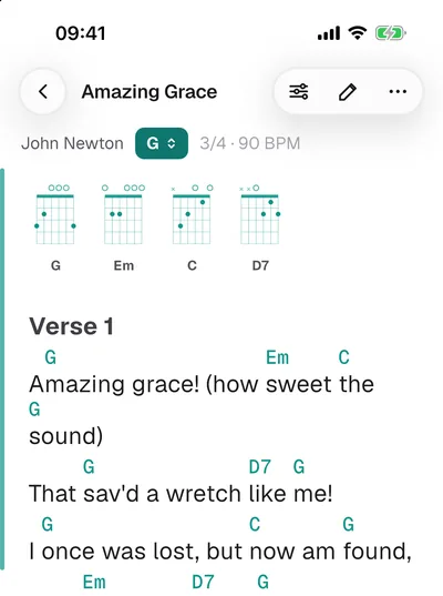 Chord diagrams above a chart on iPhone