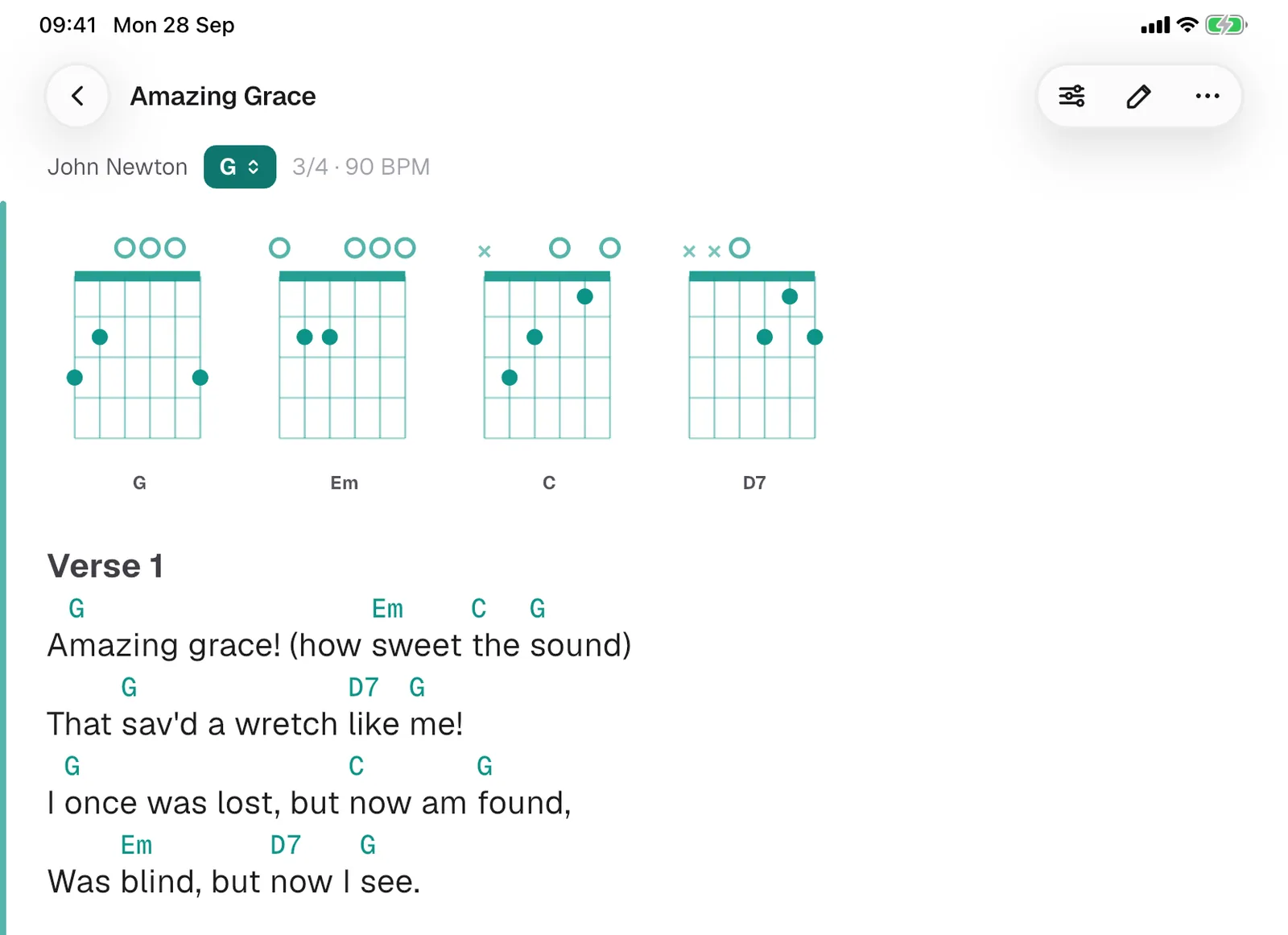 A chart with chord diagrams on iPad